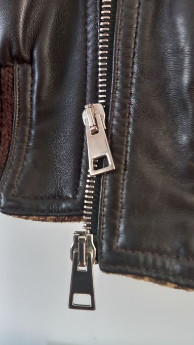 Blusão em pele castanho da Daniele Alessandrini estilo Biker