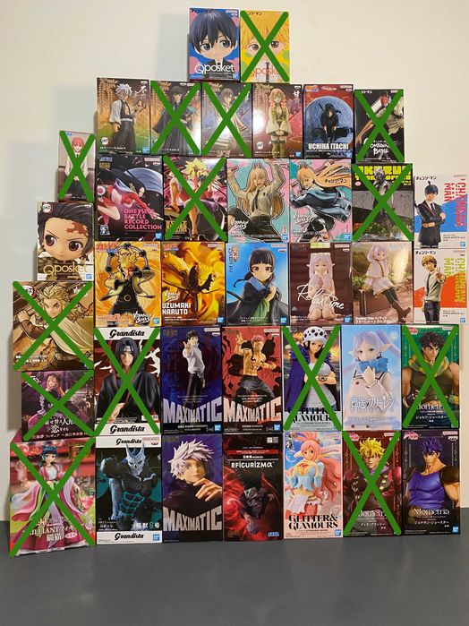 Оригінальні аніме фигурки. Наруто, Фрірен, Ван піс, Бензопила, Клинок