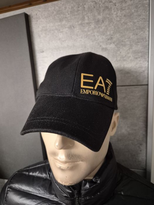 Czapka bejsbolówka z daszkiem EA7 Emporio Armani  męska czarna złota