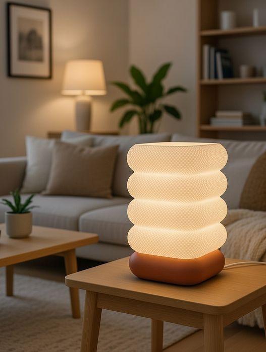 Candeeiro Retro com Base Personalizável | Luz Ambiente Quente | Impres