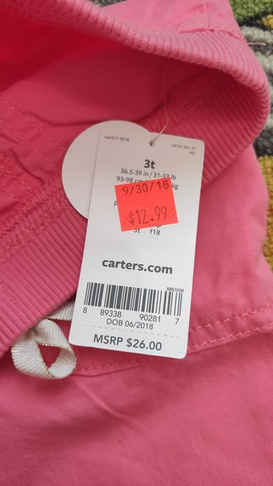Новые Carter's Carters штаны штанишки брюки 3Т 3года