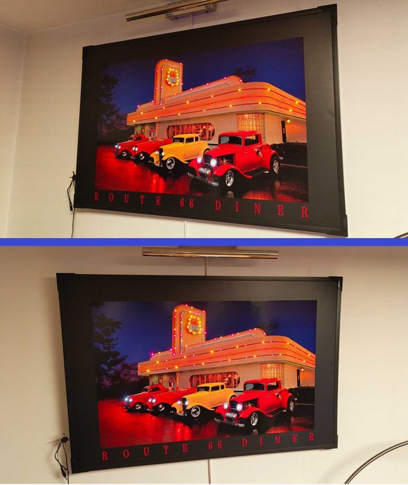 Obraz plakat LED Route 66 Diner Hot Rod Ford Coupe rok 1932 i 1935