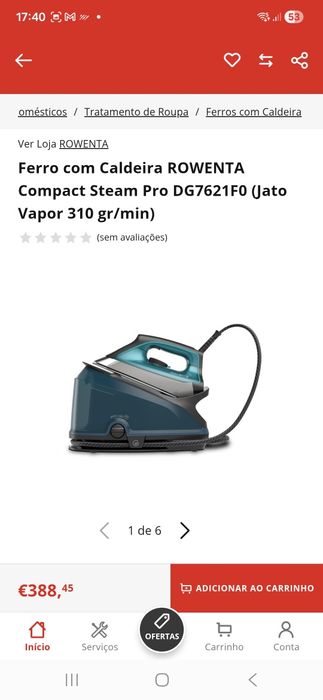 Rowenta Ferro de Caldeira Compact Steam Pro