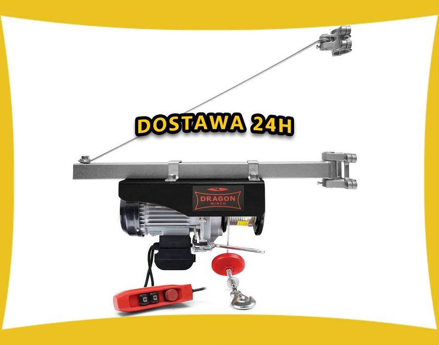 WCIĄGARKA ELEKTRYCZNA LINOWA 600kg 230V +RAMIĘ wciągarka budowlana