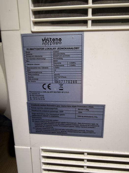 Volteno klimatyzator przenośny VO0407