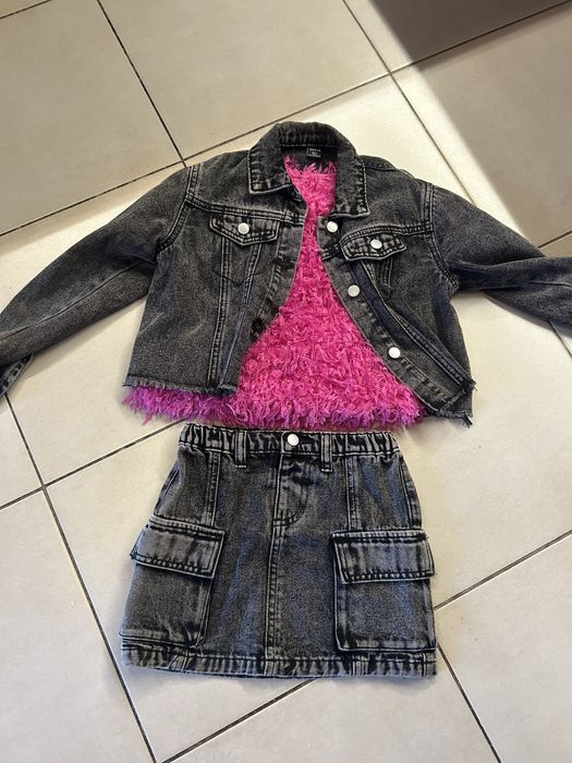 Komplet czarny jeansowy 122