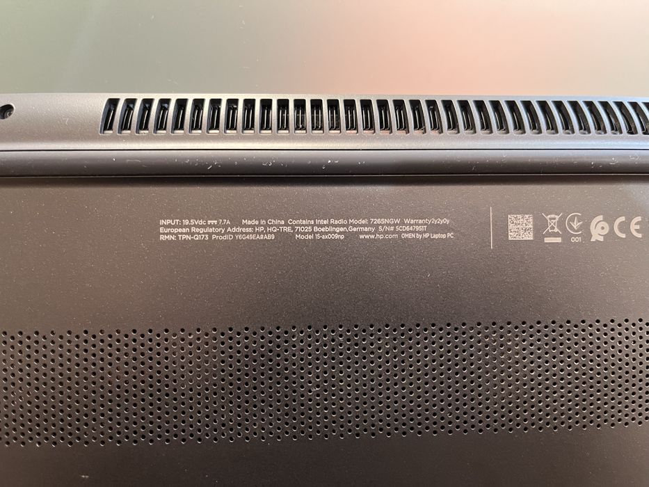 Portátil HP OMEN 15-ax009np