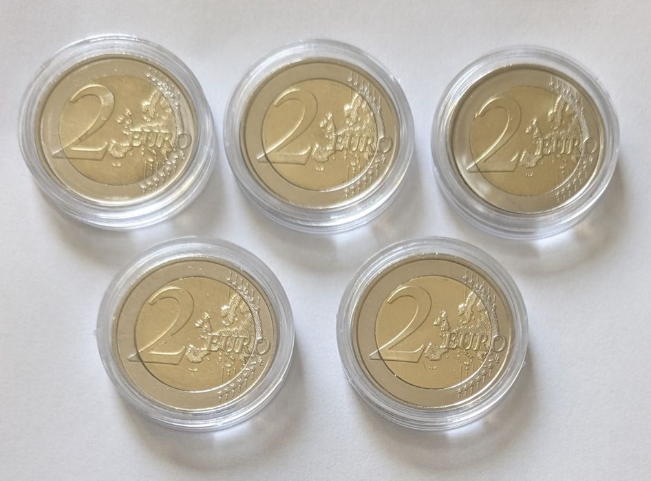 Lote 5 moedas comemorativas 2€