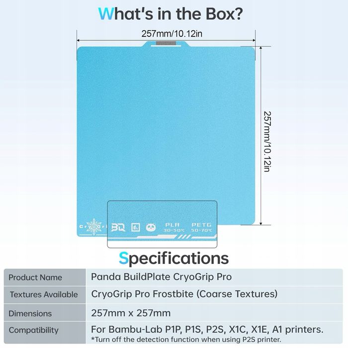 Build Plate do Bambu-Lab P1S/P1P/X1C/X1E/A1