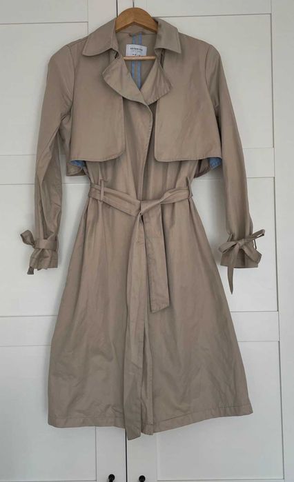 Reserved długi wiosenny trencz płaszcz damski XL