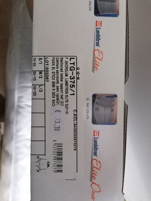 Cinta Lombar médica desportiva