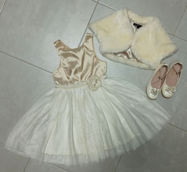 Святковий комплект сукня H&M+хутряне болеро 4-6років