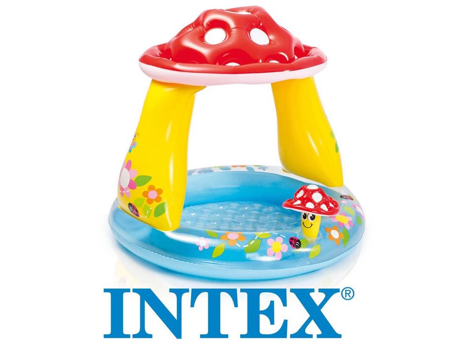 dmuchany basen brodzik dla dzieci w kształcie muchomorka intex