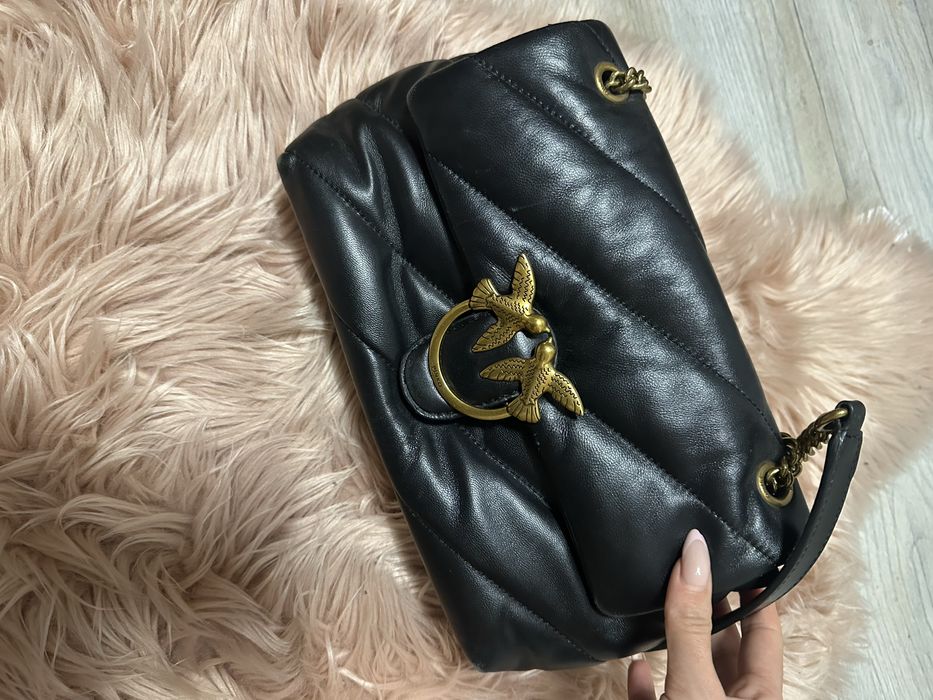 Torebka duża pinko skóra naturalna Puff duza