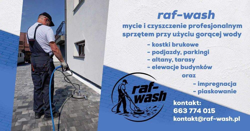 Ciśnieniowe mycie kostki brukowej i elewacji