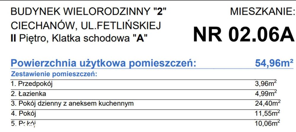Nowa inwestycja! 58,33 m2 3 pok.