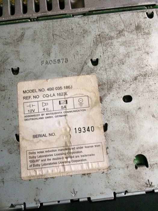 Магнитола Ауди концерт мацушита япония: 4 200 грн. - Магнітоли інших ...