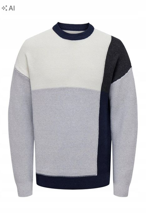 Only&sons sweter męski wkładany przez głowę w block color l 5ia