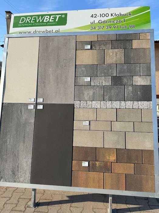 PROMOCJA Kostka brukowa Malaga 6 cm Drewbet melanż szaro grafitowy