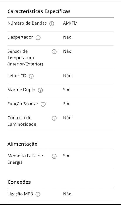 Rádio Relógio SOUNDMASTER UR105BR