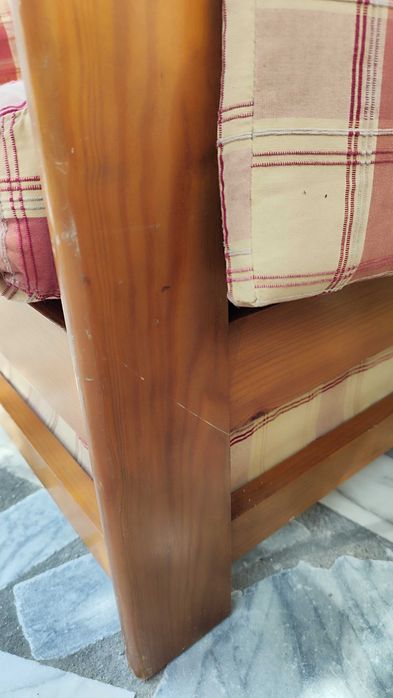 Par de sofás individuais em pinho maciço, para interior e exterior
