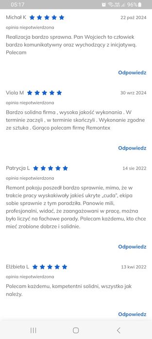 KRÓTKIE TERMINY Remonty Gładzie Malowanie Panele G