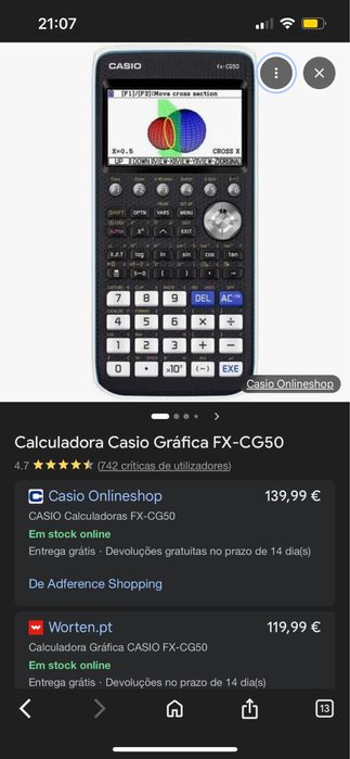 Calculadora  Gráfica CASIO -  FX-CG50