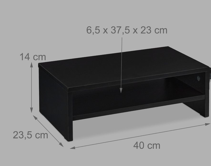 Czarna podstawka pod monitor