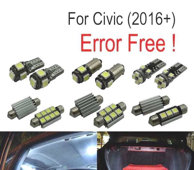 KIT COMPLETO 7 LAMPADAS LED INTERIOR PARA HONDA CIVIC 10TH GEN 16-