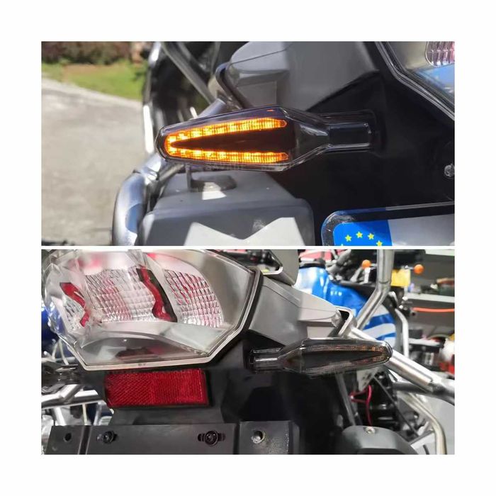 Par de Piscas LED para motos BMW - luz âmbar fumada