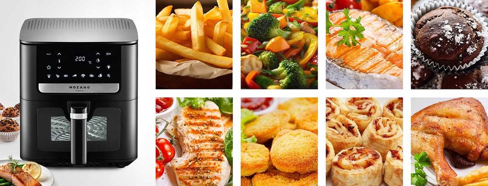 4w1 ZESTAW Frytkownica beztłuszczowa duża 6,5L AIR FRYER frytownica