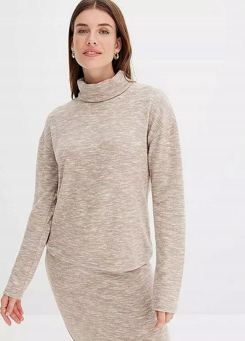 B.P.C sweter z golfem beżowy melanż 48/50.