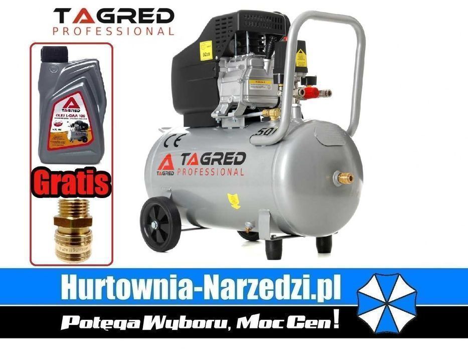 Gratisy Kompresor Olejowy 50L Sprężarka Olejowa 50L 3,8KM Tagred TA301