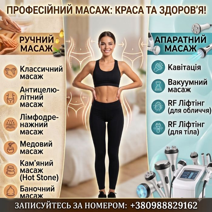 Масаж апаратний та ручний для жінок
