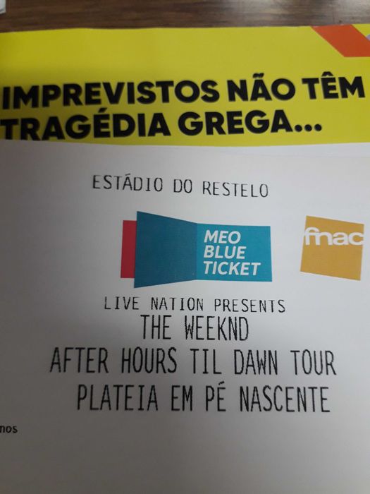 2 Bilhetes weeknd 06/09