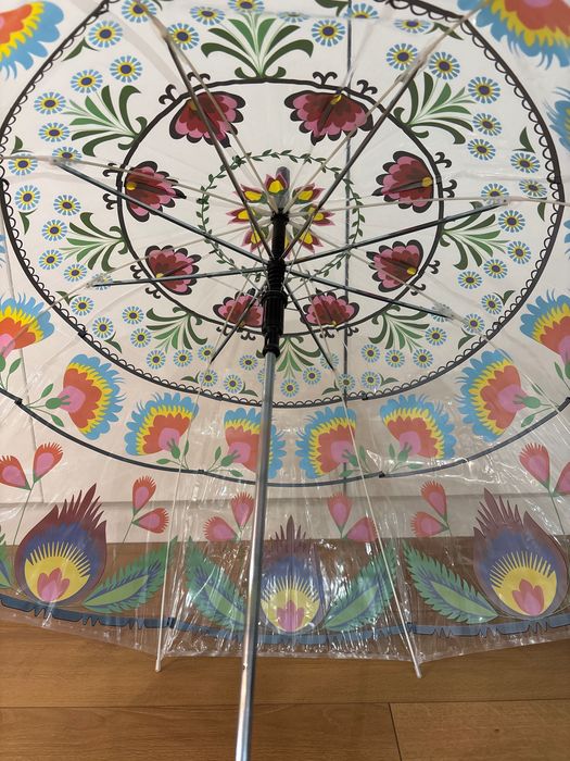 Folkowy parasol - wzór łowicki