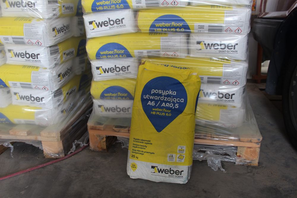 Posypka utwardzająca Weber HB PLUS 6.0 , posadzka przemysłowa