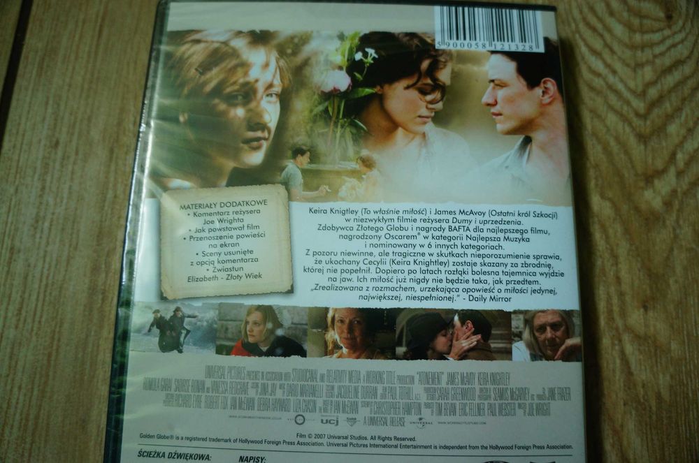 Film DVD Pokuta Wright Knightley McAvoy Garai Ronan NOWY