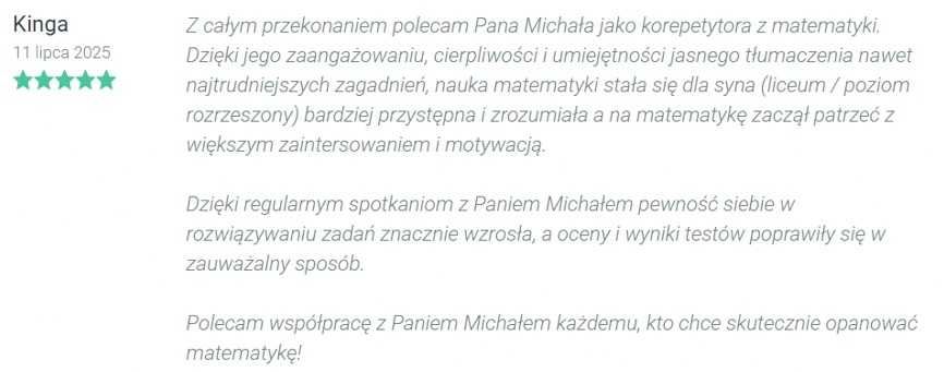 uczelnie wyższe / szkoły średnie - korepetycje z matematyki