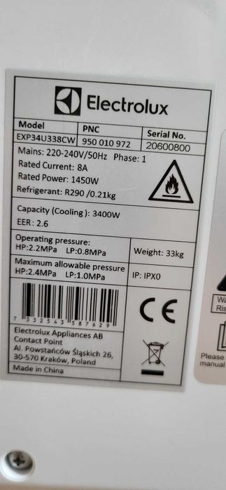 Klimatyzator electrolux exp34u338cw