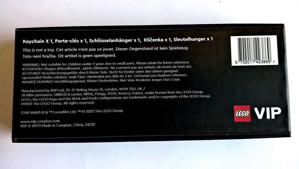 Lego Star Wars 500.7403 The Mandalorian Beskar Metal Key Chain novo