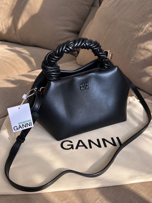 Сумка  Ganni  бургунді , чорна , коричнева