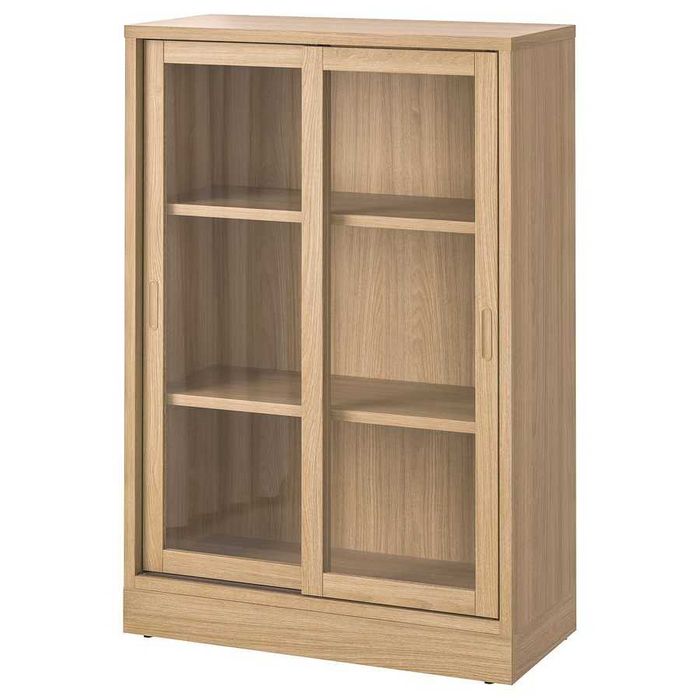 TONSTAD Witryna z przesuwanymi drzwiami, okl dęb, 82x37x120 Ikea Nowa