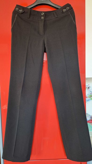 Spodnie S 36 czarne eleganckie z kantem Fashion