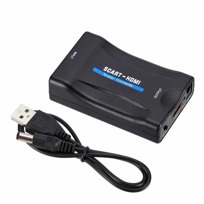 Conversor Adaptador SCART p/ HDMI ou HDMI p/ AV Video + Audio 1080P TV