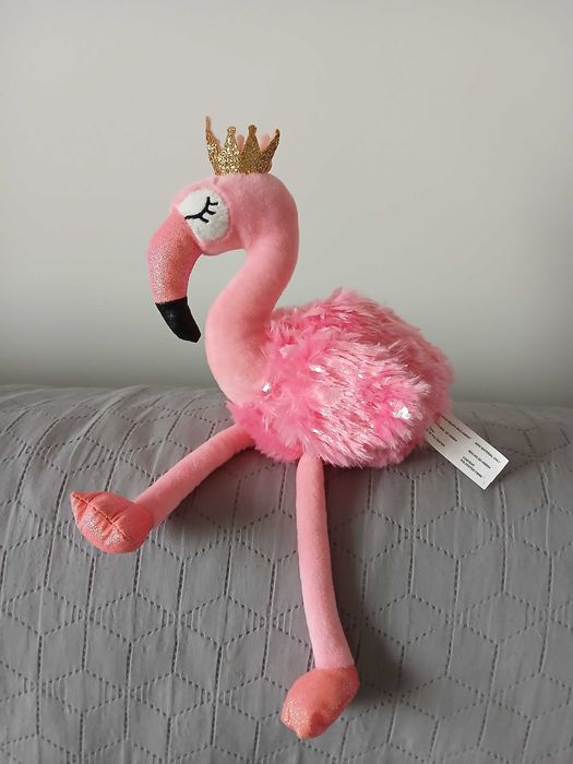 Милий пухнастий рожевий фламінго, стан нового - на подарунок