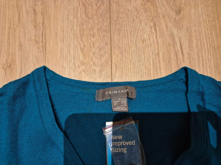 Zielony / niebieski sweter rozpinany