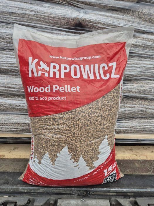 Pellet pelet "KARPOWICZ" A1, sosnowy - paleta 1005 kg.