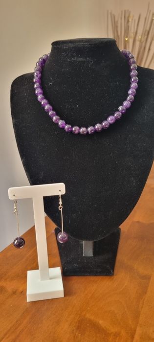 Srebrne kolczyki z ametystów