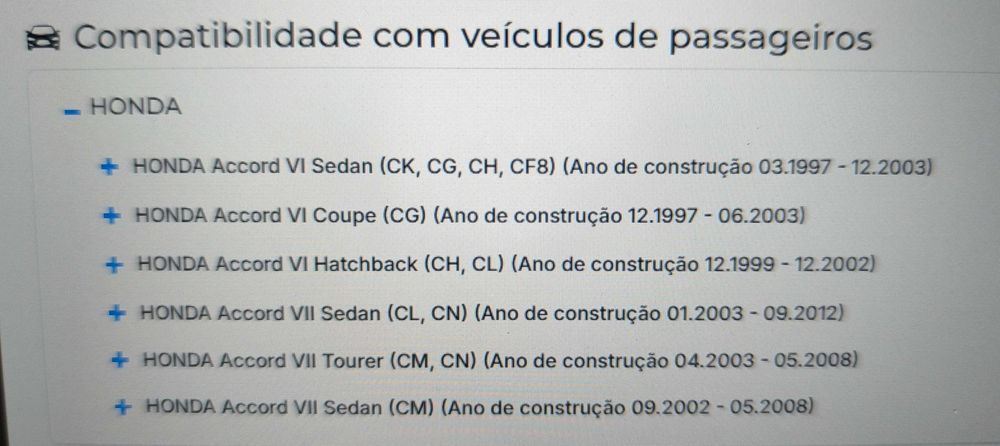 Calços travão traseiros AISIN para Honda Accord VI e VII